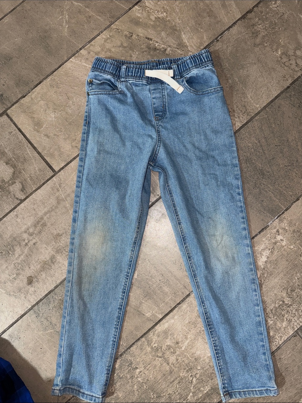 Kids Light Blue Elastic Waist Jeans